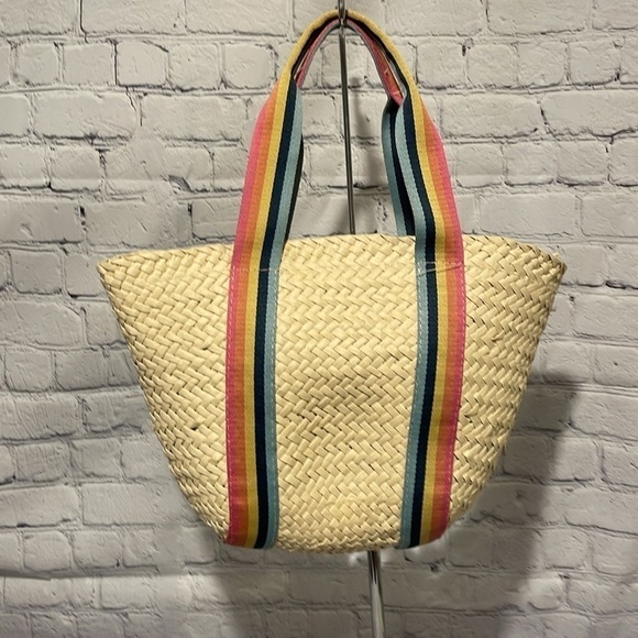 Panama Jack straw tote with multi colored strap - Picture 5 of 5